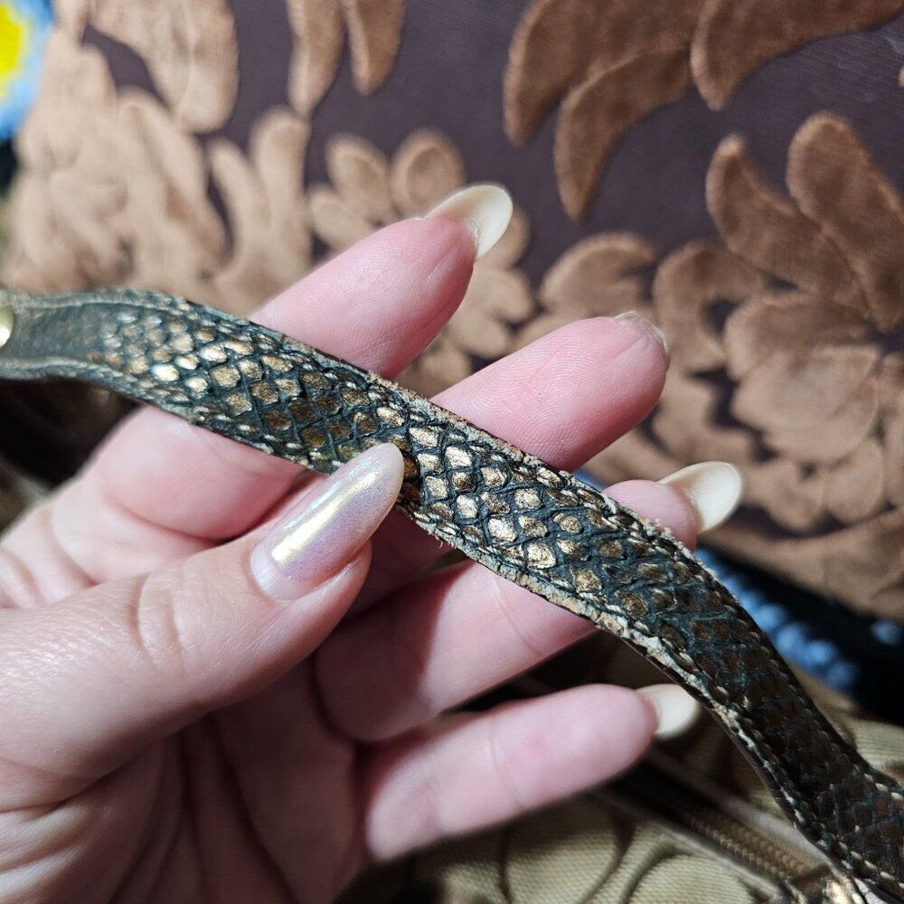 2007 Vintage y2k Coach Demi Shoulder Bag with metallic snakeskin Purse - Picture 2 of 11